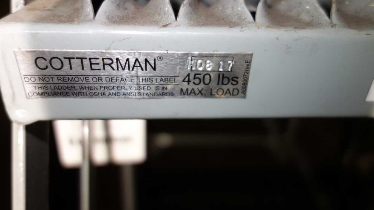 COTTERMAN ROLLING STEP LADDER 450LB - MATERIAL HANDLING