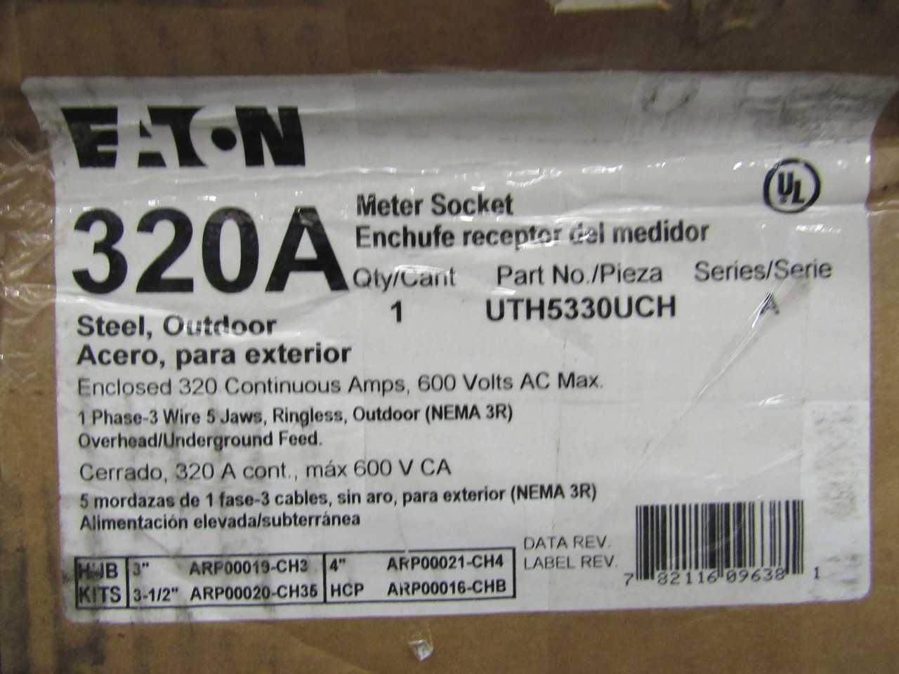 1x Eaton UTH5330UCH Meter Socket - INDUSTRIAL PARTS