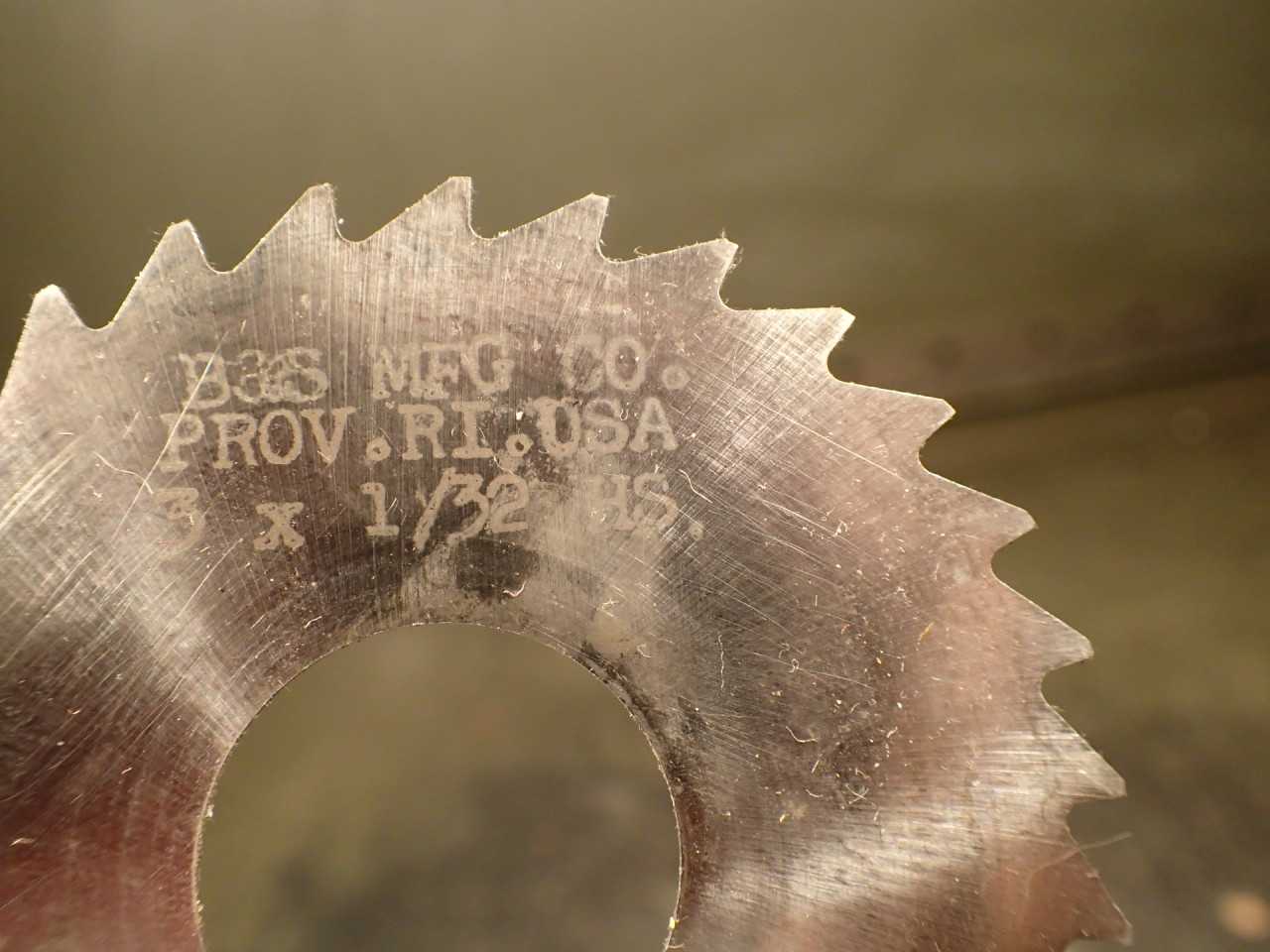 Brown & Sharpe 1/32" x 3" Horizontal Mill Metal Slitting Saw: 1" Arbor Hole, USA - END MILLS