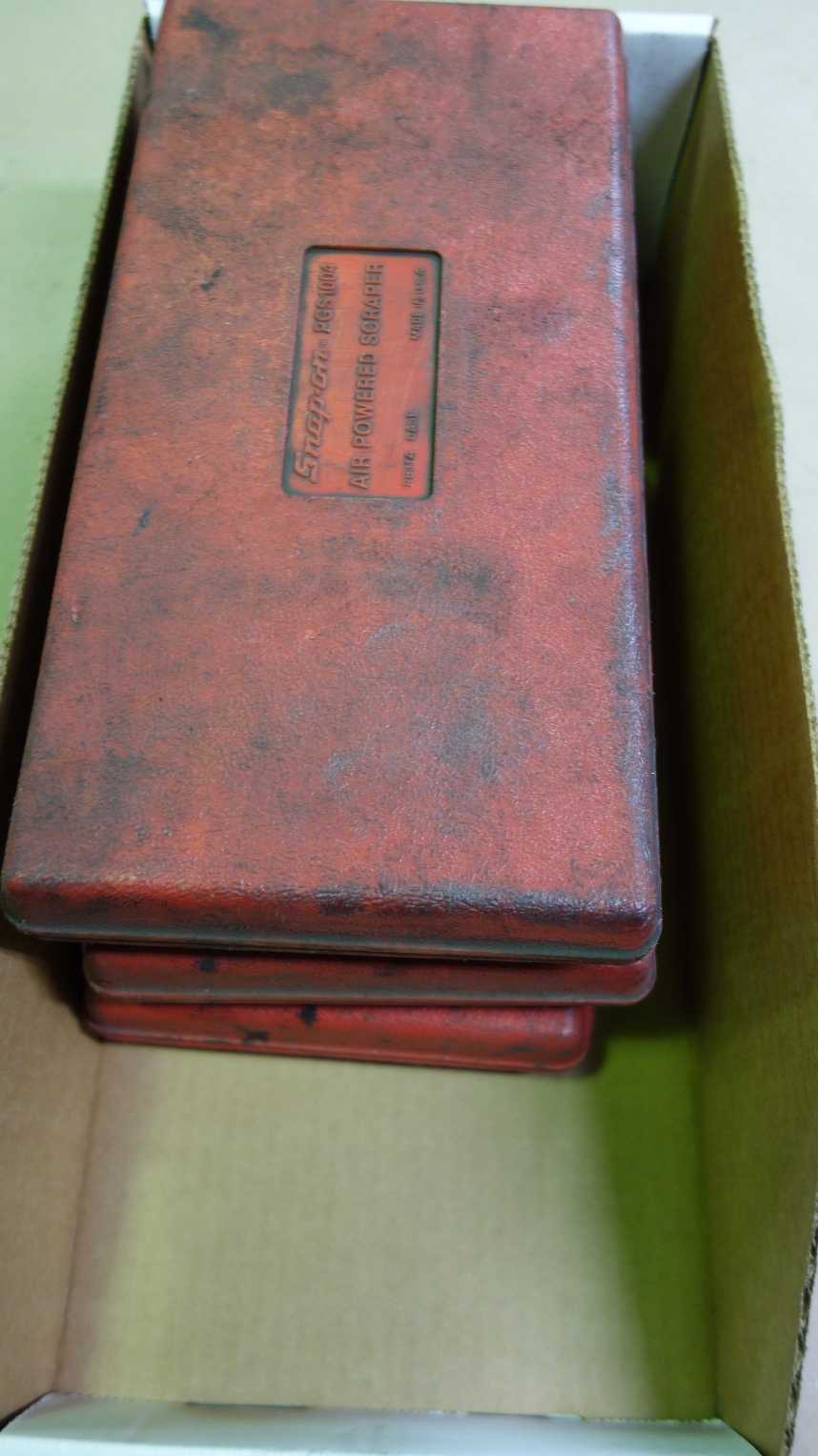 LOT OF 3 SNAP-ON PGS1004 AIR POWERED SCRAPER KITS (MISSING COMPONENTS) - HAND TOOLS