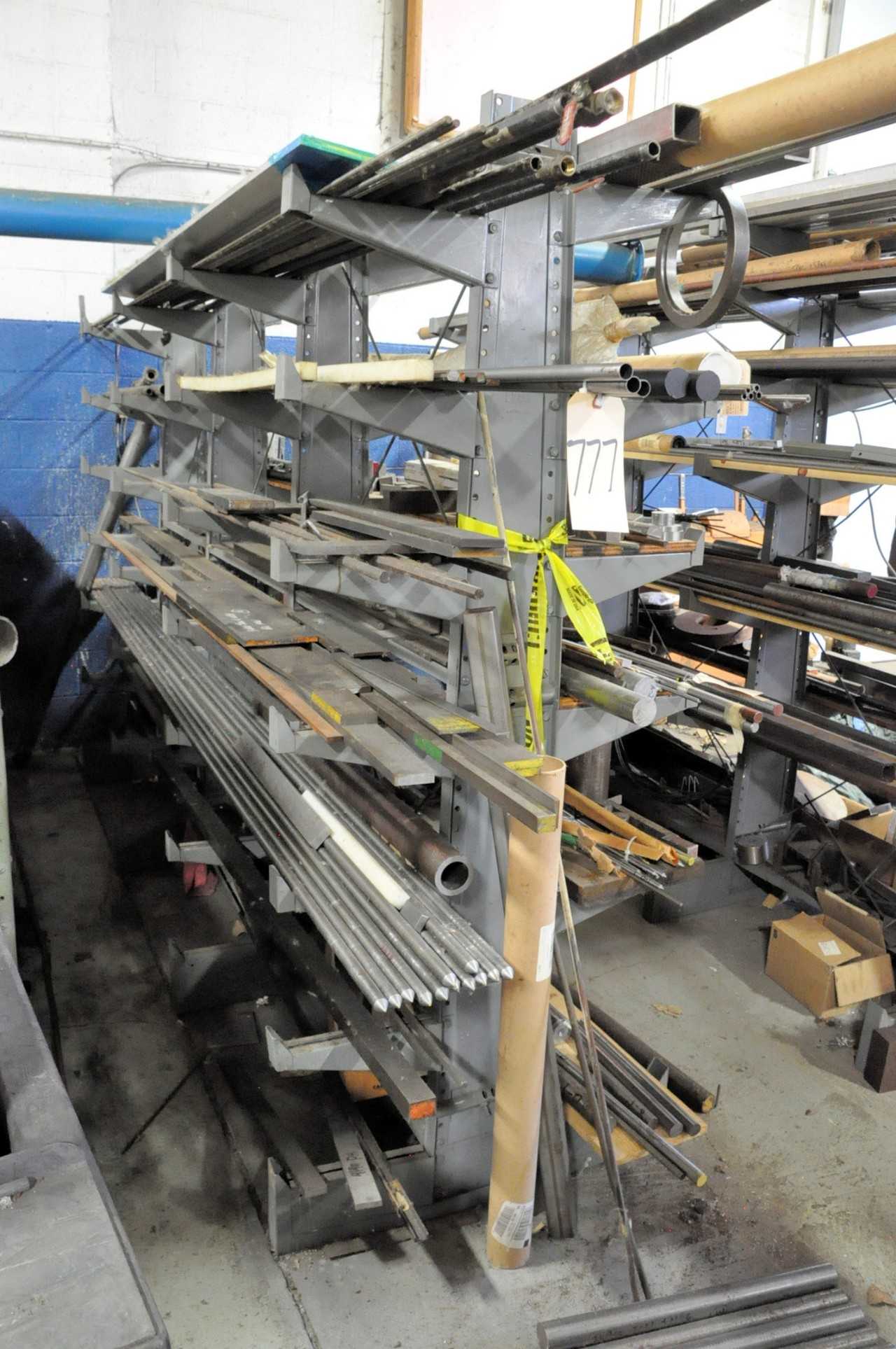 Various Alloys Solid Round and Flat Bar Stock on 1 Cantilever Rack Cantilever Rack Not Included - MATERIAL HANDLING