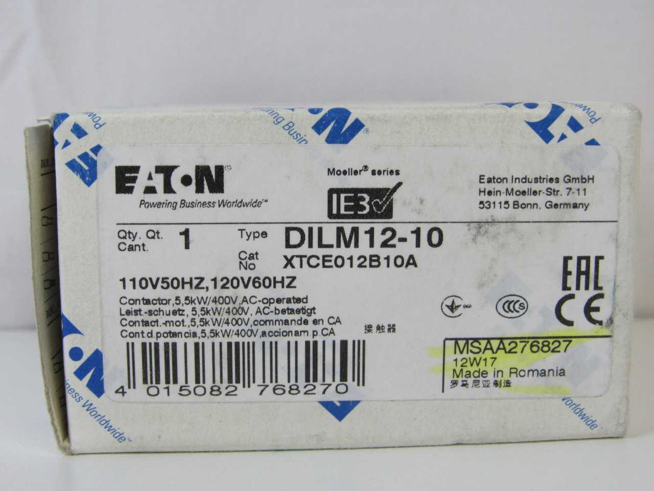 Quantity of 11x XTCE012B10A Contactors - CONTACTORS