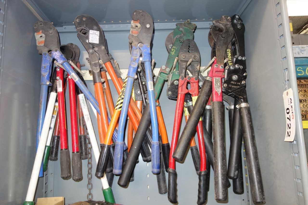 Contents of Shelving - Assorted Cable Cutters and Crimpers - HAND TOOLS