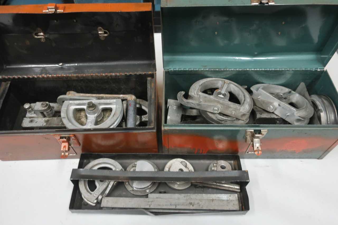 LOT OF 2 ASSORTED PIPE RATCHET BENDER TOOLBOX KIT - HAND TOOLS