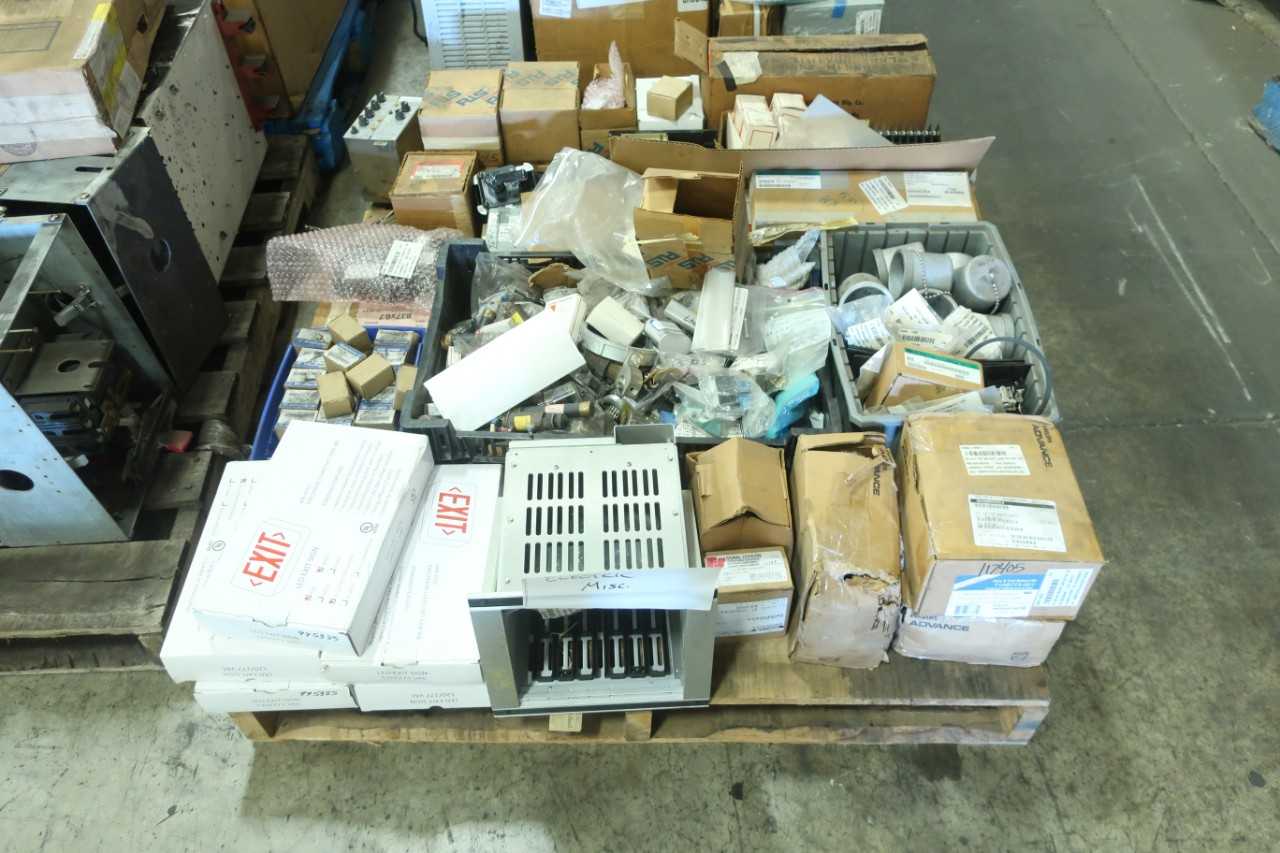 9 PALLETS OF ASSORTED ELECTRICAL MCC BUCKETS FUSES BREAKERS PCBS SWITCHGEARS - MISCELLANEOUS