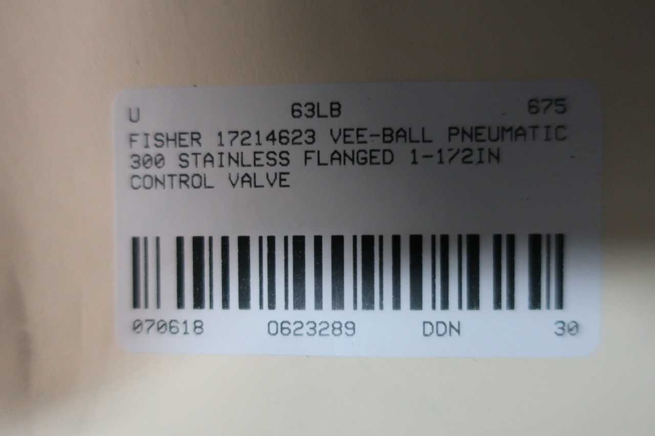 FISHER V300 VEE-BALL STAINLESS 1-1/2IN CONTROL VALVE - CONTROL VALVE