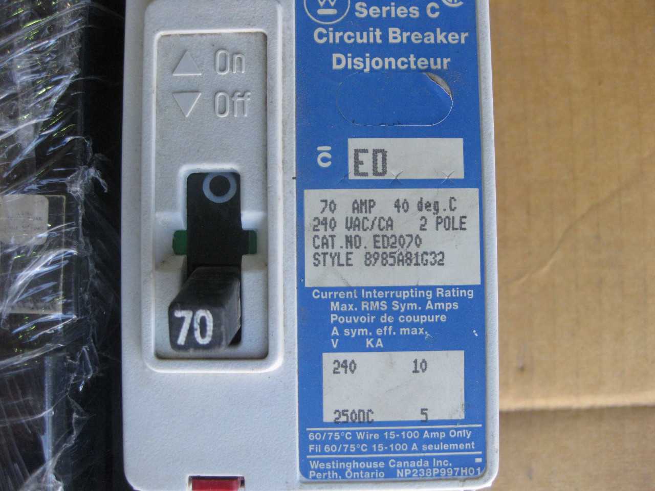 MIXED LOT OF WESTINGHOUSE BREAKERS (QTY 12) - CIRCUIT BREAKERS