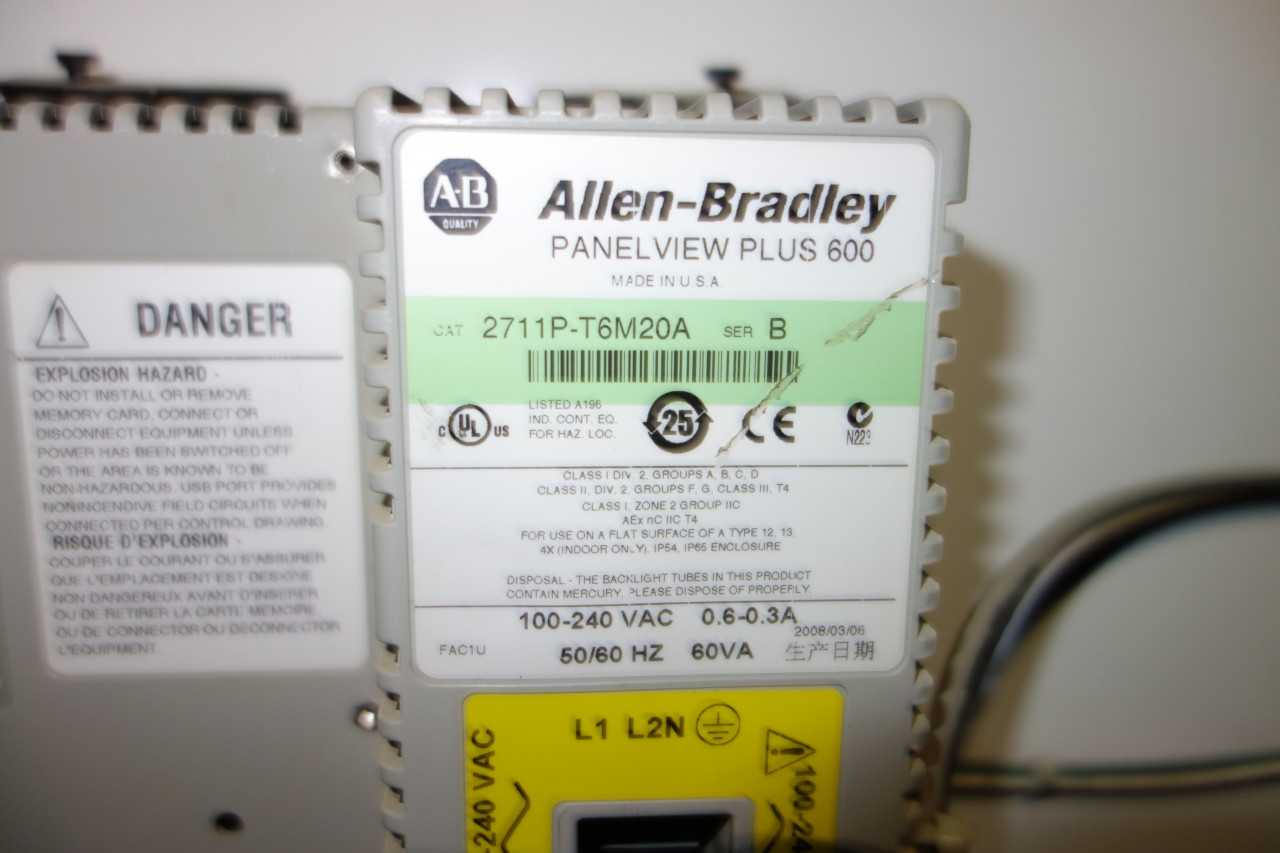 ELECTRICAL CONTROL CABINET WITH CONTENTS ALLEN BRADLEY PANELVIEW PLUS 600 MICROLOGIX 1200 PLC RACK - AUTOMATION & CONTROLS