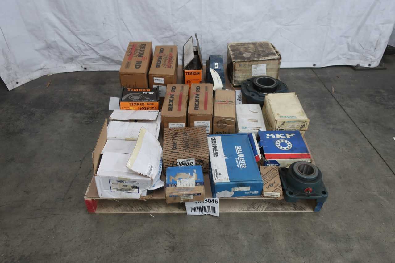 PALLET OF ASSORTED PILLOW BLOCK AND MOUNTED BEARINGS - BEARINGS