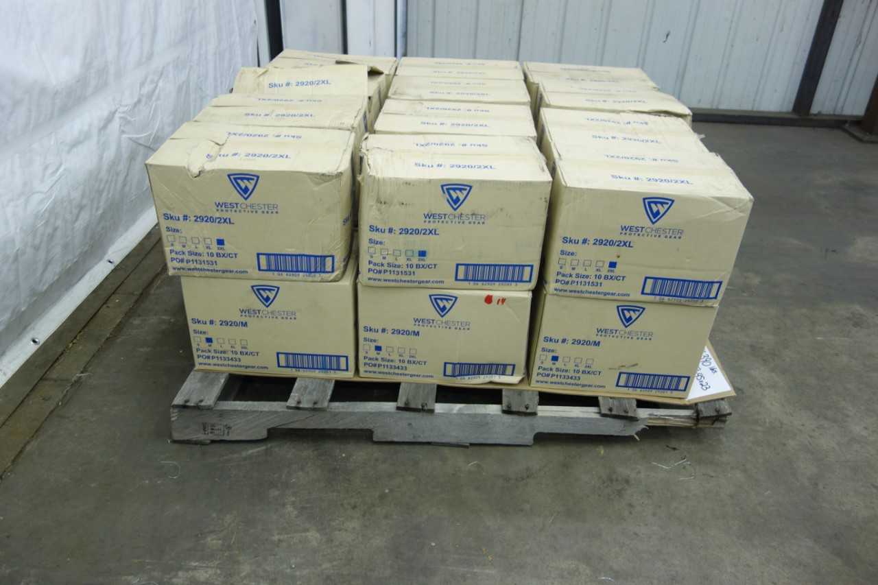 PALLET OF WEST CHESTER NITRILE DISPOSABLE GLOVES, 2 XL, MEDIUM - LAB & SCIENTIFIC