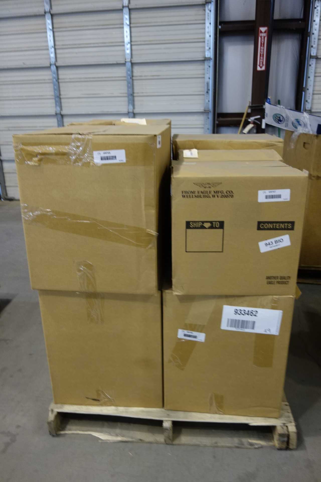 LOT OF ASSORTED EAGLE BIOHAZARD PLASTIC WASTE CANS - WASTE BINS