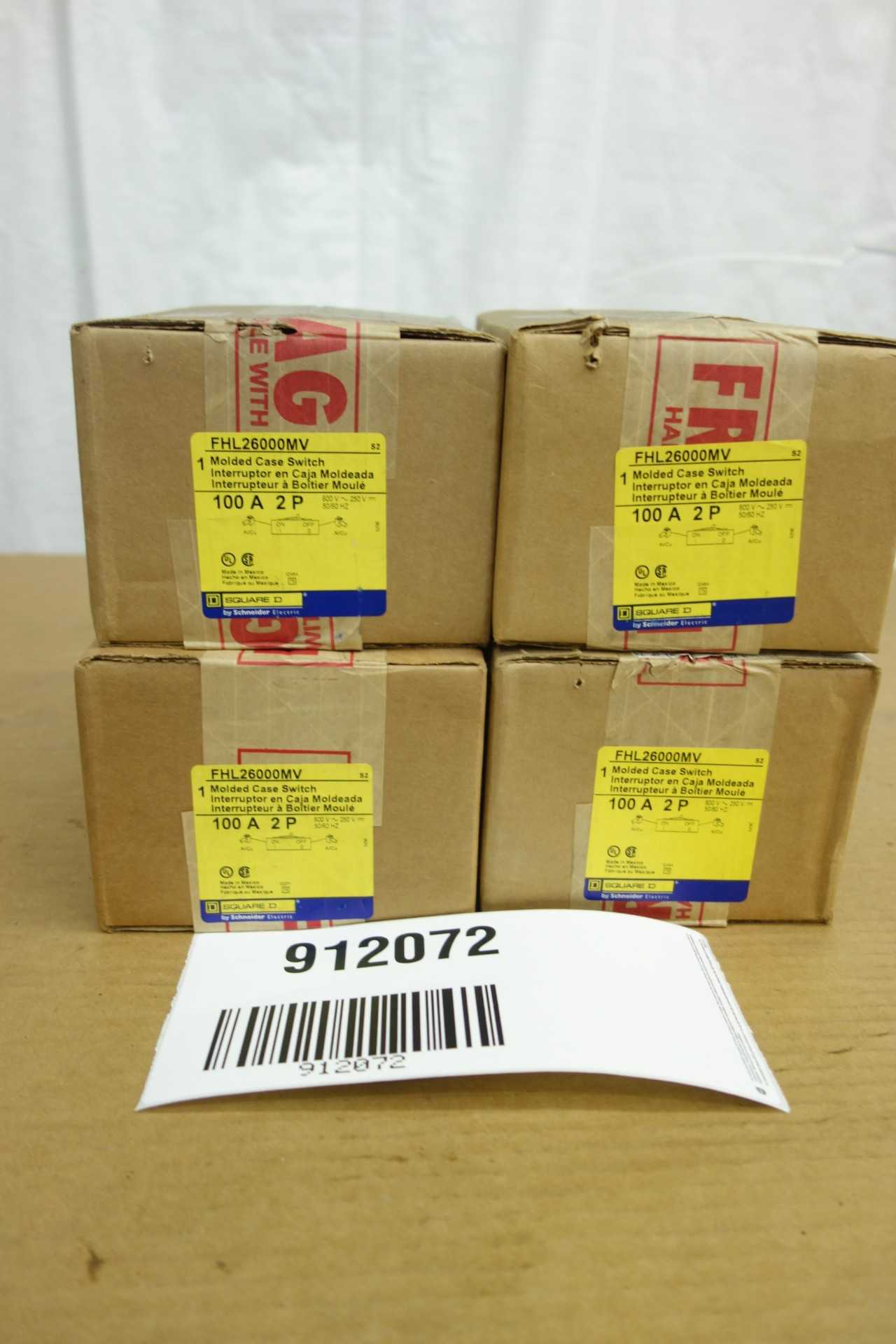 LOT OF 4 SQUARE D FHL2600MV MOLDED CASE SWITCHES - CIRCUIT BREAKERS