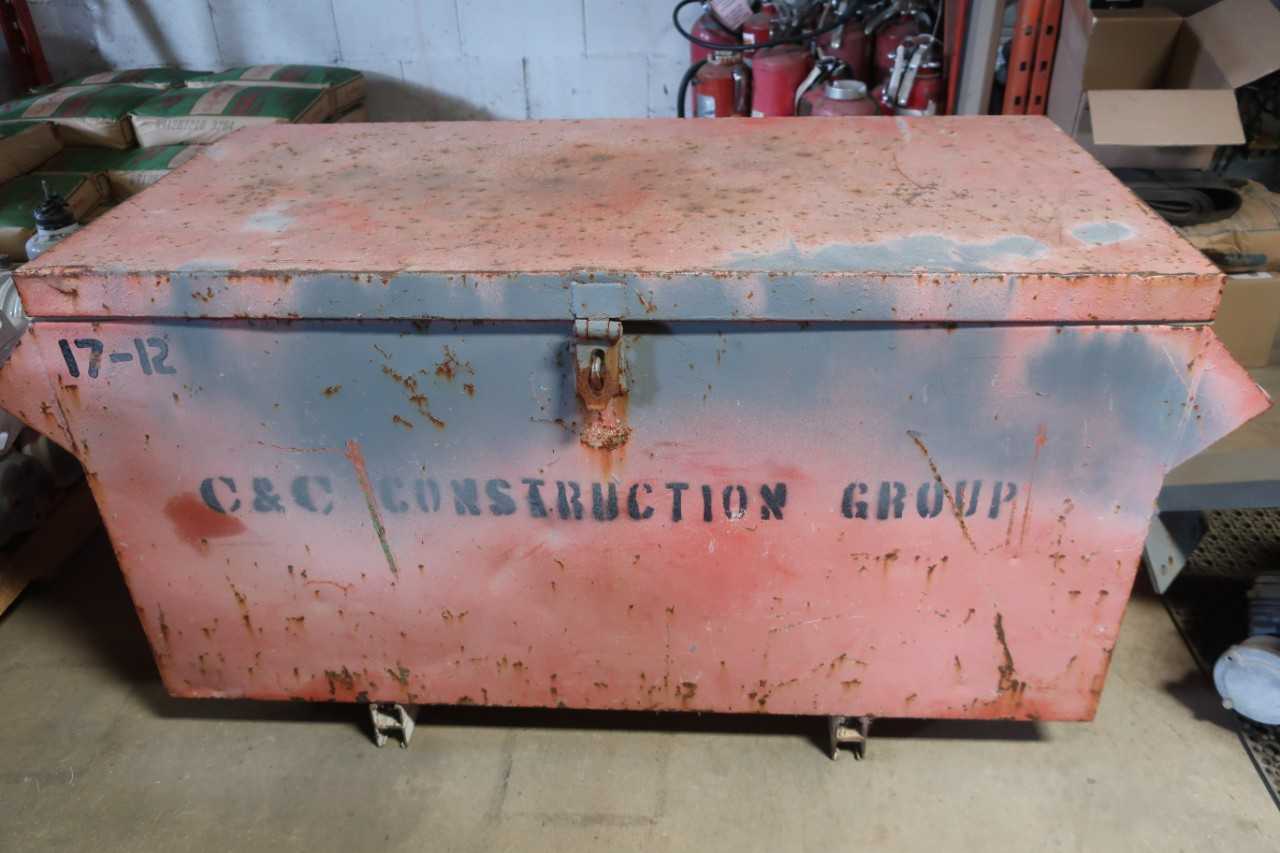 ORANGE WOODEN JOB BOX - TOOL STORAGE