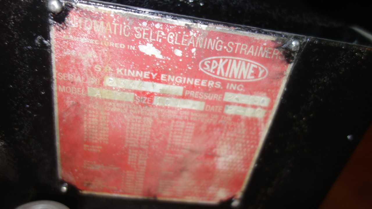 S P KINNEY MODEL A 10 IN AUTOMATIC SELF CLEANING STRAINER - PROCESS EQUIPMENT