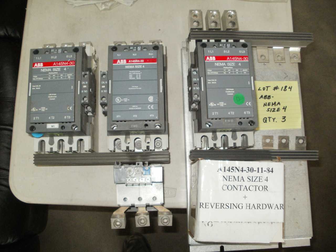 ABB - NEMA SIZE 4 CONTACTORS ( QTY. 3 ) - CONTACTORS
