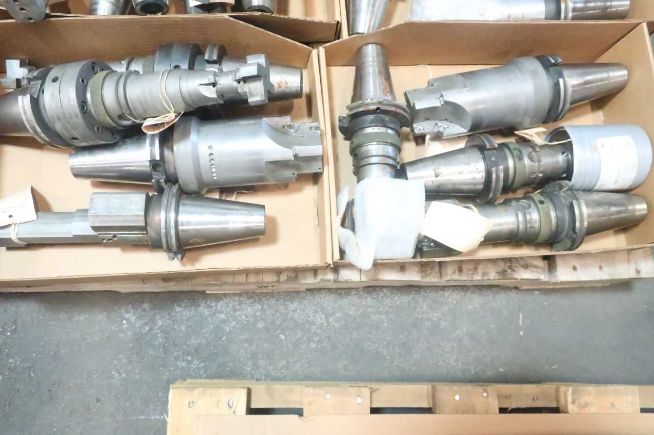 LOT OF ASSORTED CAT50 TOOL HOLDERS WITH ATTACHMENTS - ELECTRIC POWER TOOLS