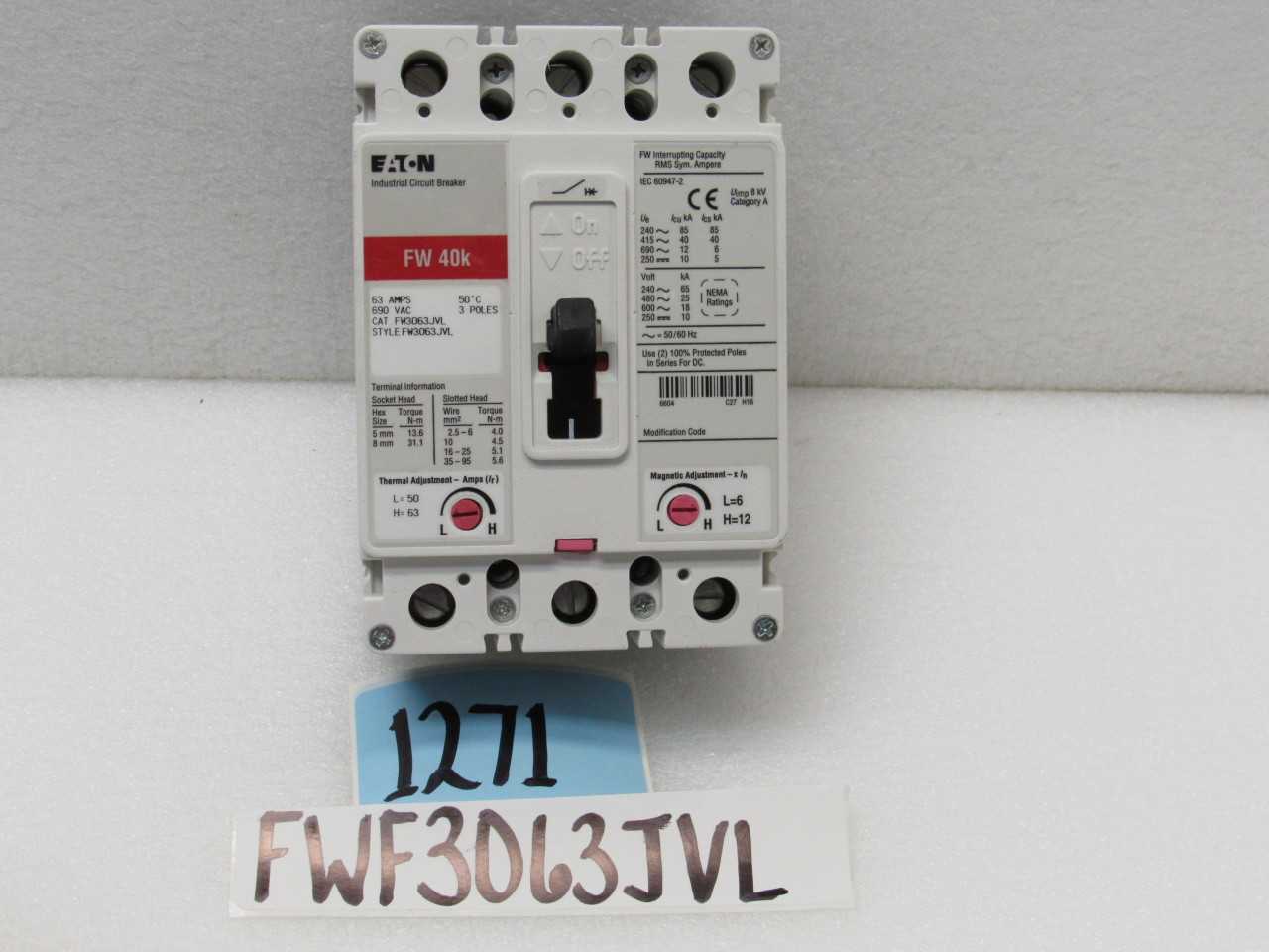 EATON FWF BREAKERS - MISCELLANEOUS