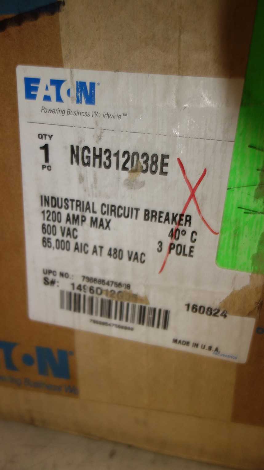 EATON NGH308038EC 1200A INDUSTRIAL CIRCUIT BREAKER - CIRCUIT BREAKERS