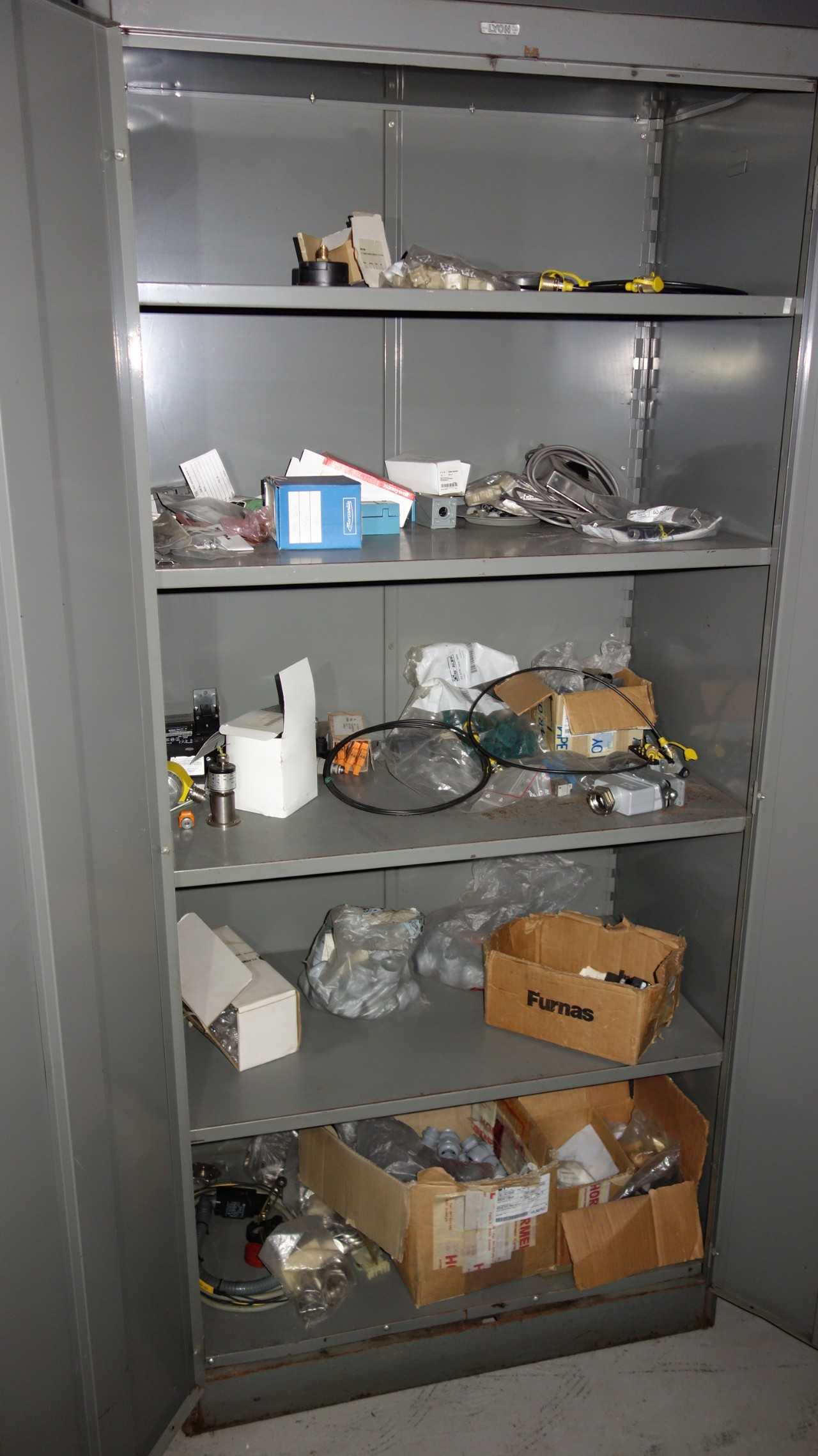 CABINET WITH CONTENTS, ELECTRICAL CONTROLS - INDUSTRIAL PARTS