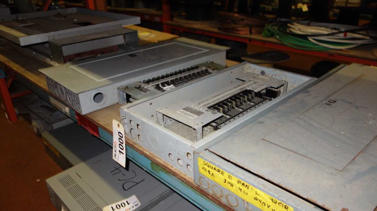 LOT OF ASSORTED DISTRIBUTION PANELS W/ BREAKERS - CIRCUIT BREAKERS