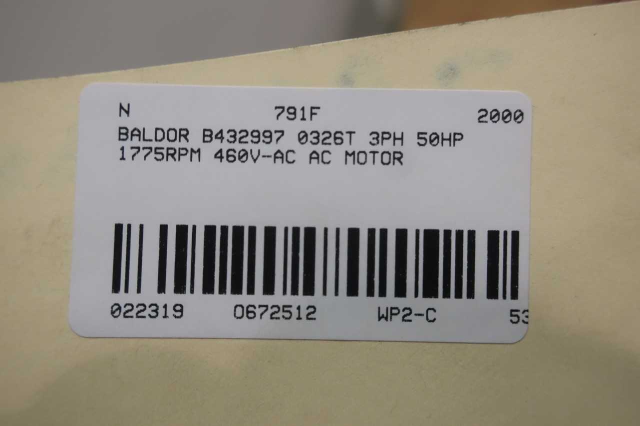 BALDOR B432997 MOTOR 0326T 3PH 50HP 1775RPM 460V-AC - ELECTRIC MOTORS