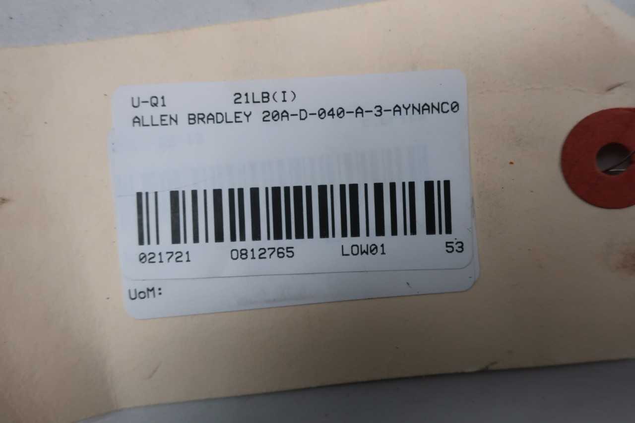 ALLEN BRADLEY 20AD040A3AYNANC0 POWERFLEX 70 432-528V-AC 0-400HZ 0-460V-AC 30HP AC VFD DRIVE - MOTOR DRIVES