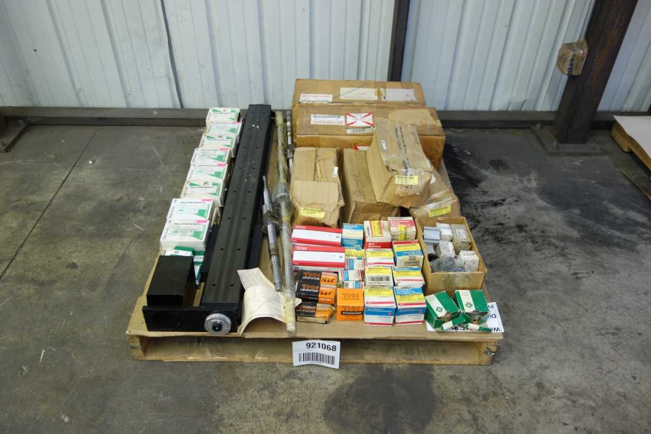 PALLET OF ASSORTED LINEAR BEARINGS AND BALL SCREW ASSEMBLIES - BEARINGS