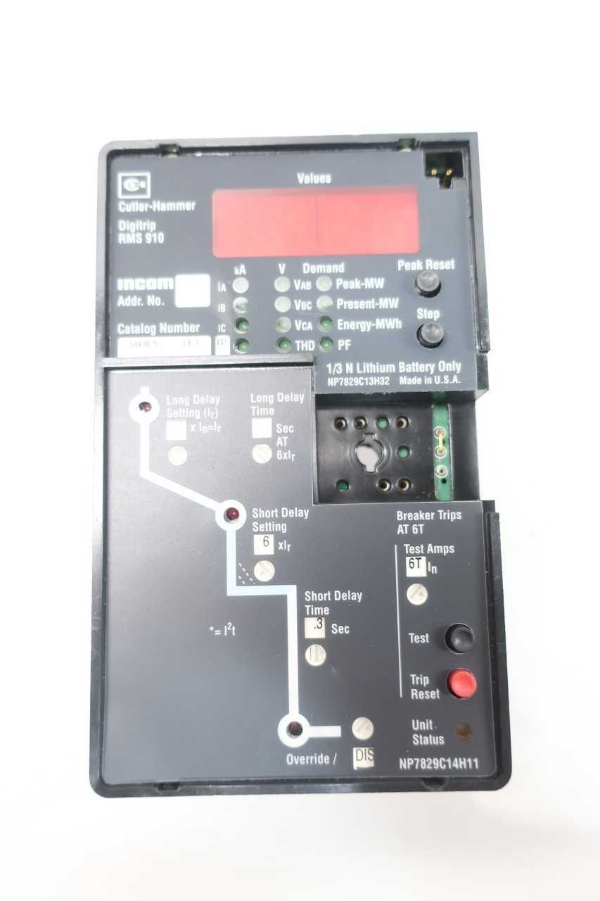 CUTLER HAMMER S93LS DIGITRIP RMS 910 SOLID STATE CIRCUIT BREAKER TRIP UNIT - CIRCUIT BREAKERS