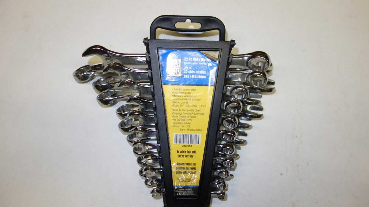 LOT OF 3 POWERFIST 22 PIECE METRIC COMBINATION WRENCH SETS - HAND TOOLS