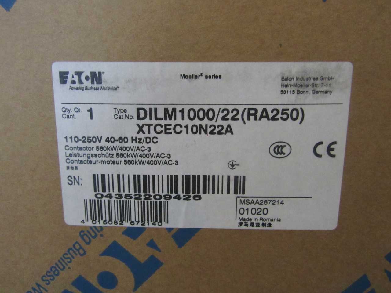 Quantity of 1x XTCEC10N22A Contactors - CONTACTORS