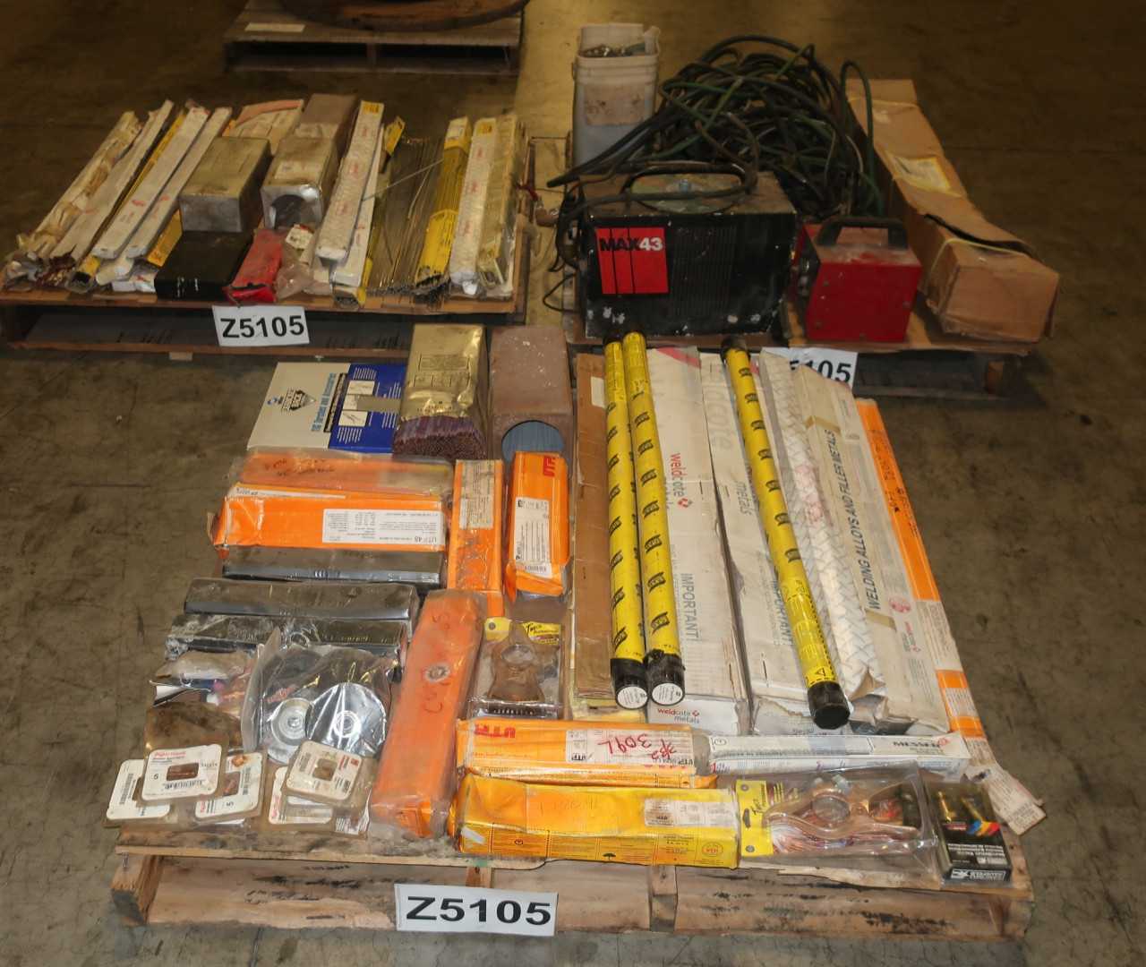 3 PALLETS OF ASSORTED WELDING SUPPLIES ELECTRODES WELDER TIPS - WELDING EQUIPMENT