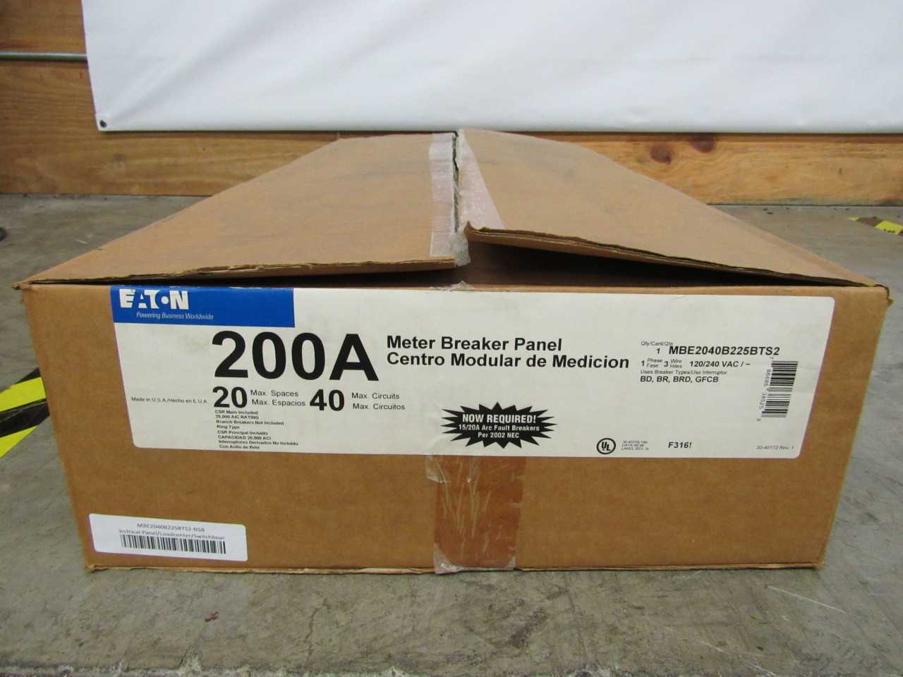 Quantity of 2x MBE2040B225BTS2 Electrical Panel/Loadcenter/Switchboards - ELECTRICAL COMPONENTS Quantity of 2x MBE2040B225BTS2 Electrical Panel/Loadcenter/Switchboards - ELECTRICAL COMPONENTS