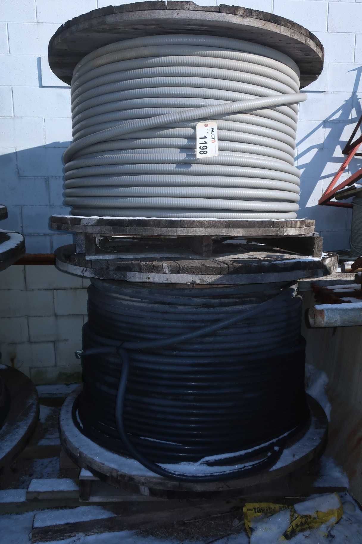 2 SPOOLS OF ASSORTED INSULATED CABLE-WIRE - ELECTRICAL COMPONENTS