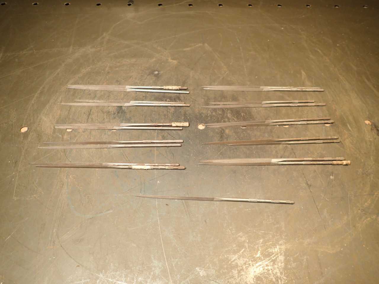 21 Piece Lot of Falcon #6 Cut Three-Square Precision Swiss Pattern Needle Files - MACHINING ACCESSORIES & TOOLING