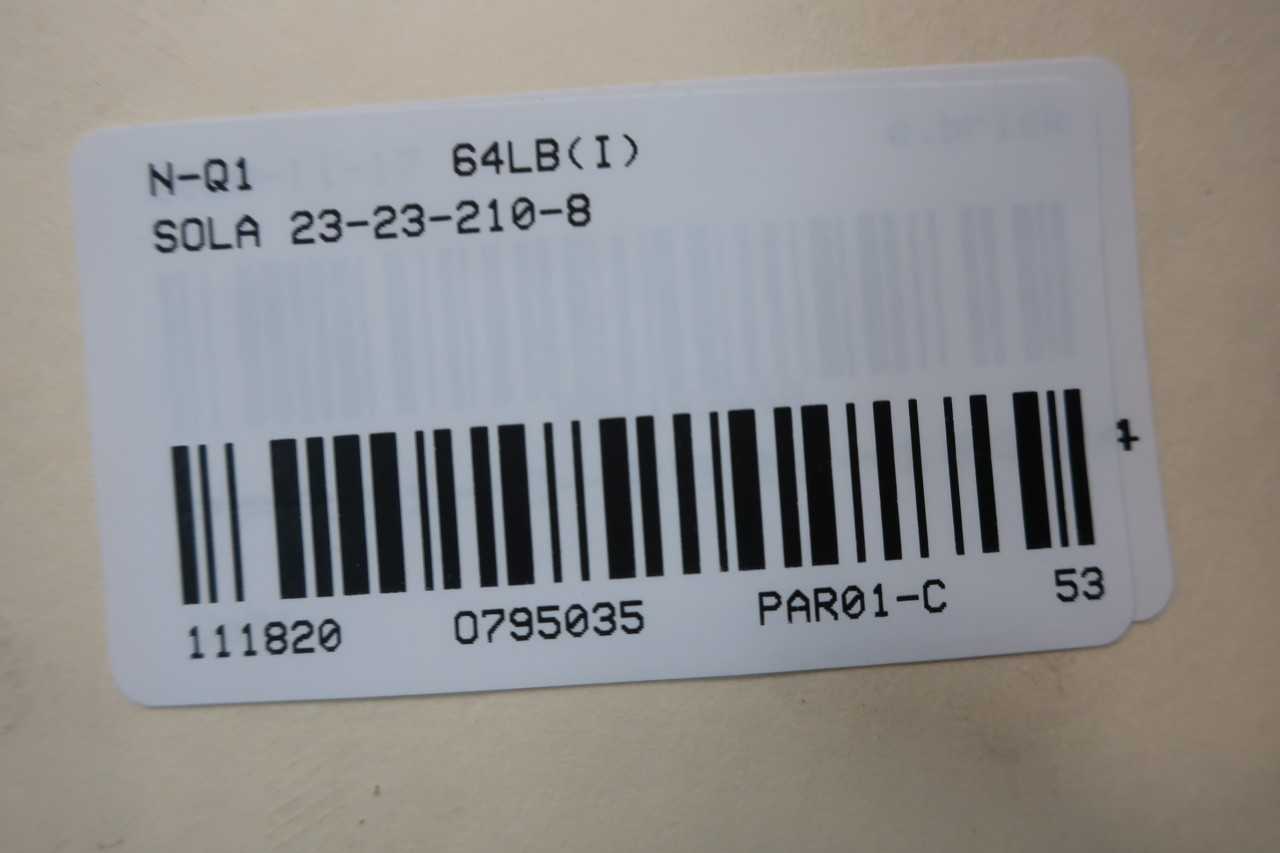 SOLA 23232108 CONSTANT VOLTAGE TRANSFORMER 120208240480VAC 120240VAC - CONTROL TRANSFORMERS