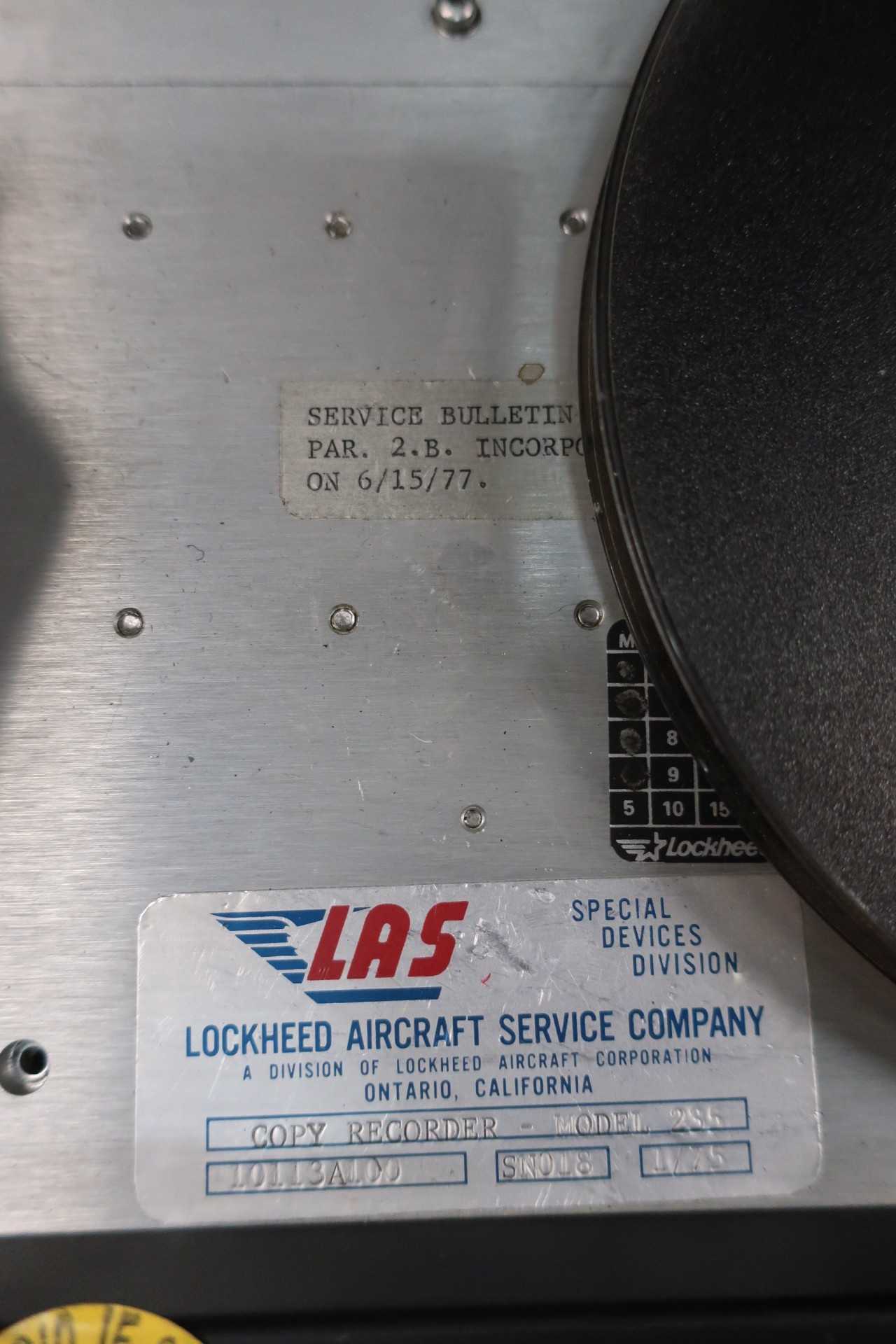 LOCKHEED AIRCRAFT SERVICE COPY RECORDER