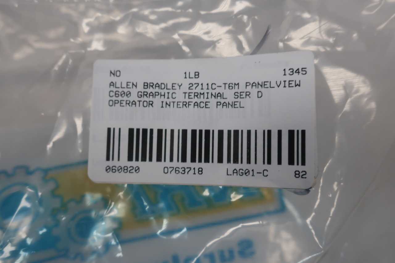 ALLEN BRADLEY 2711C-T6M PANELVIEW COMP C600 GRAPHIC TERMINAL - AUTOMATION & CONTROLS