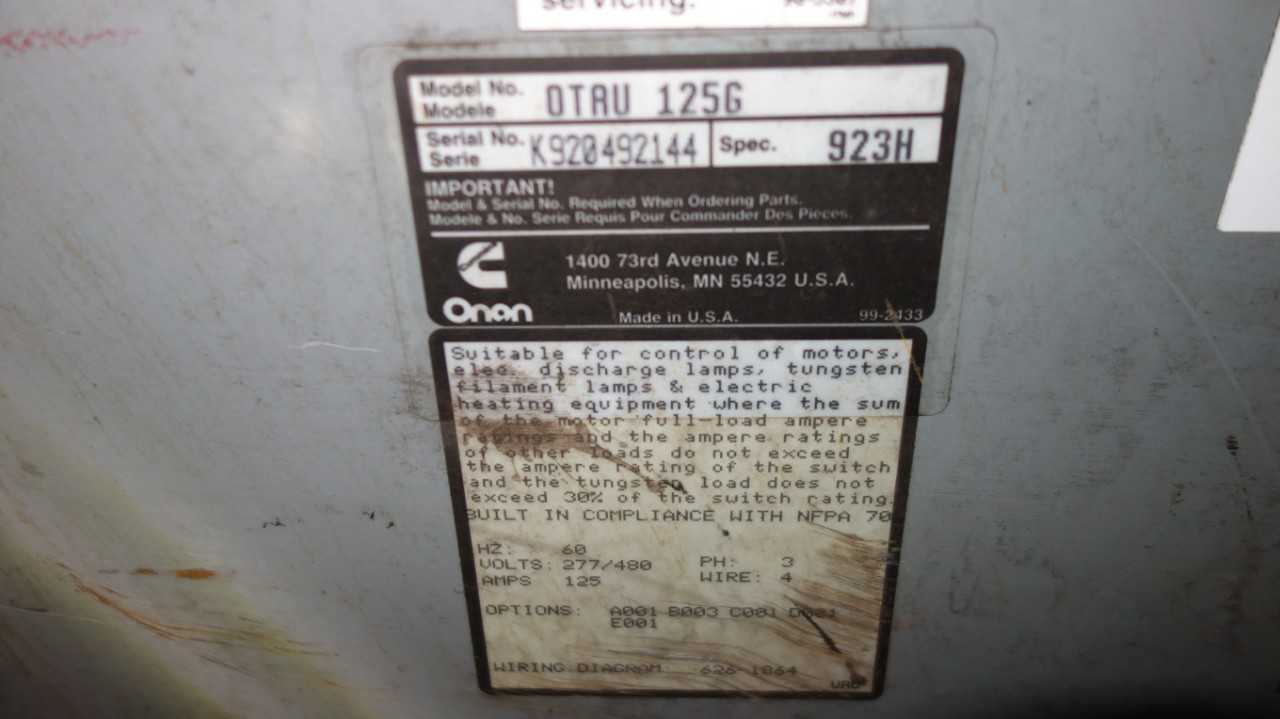 ORION OTAU 125G TRANSFER SWITCH 480V-AC - MOTOR DRIVES