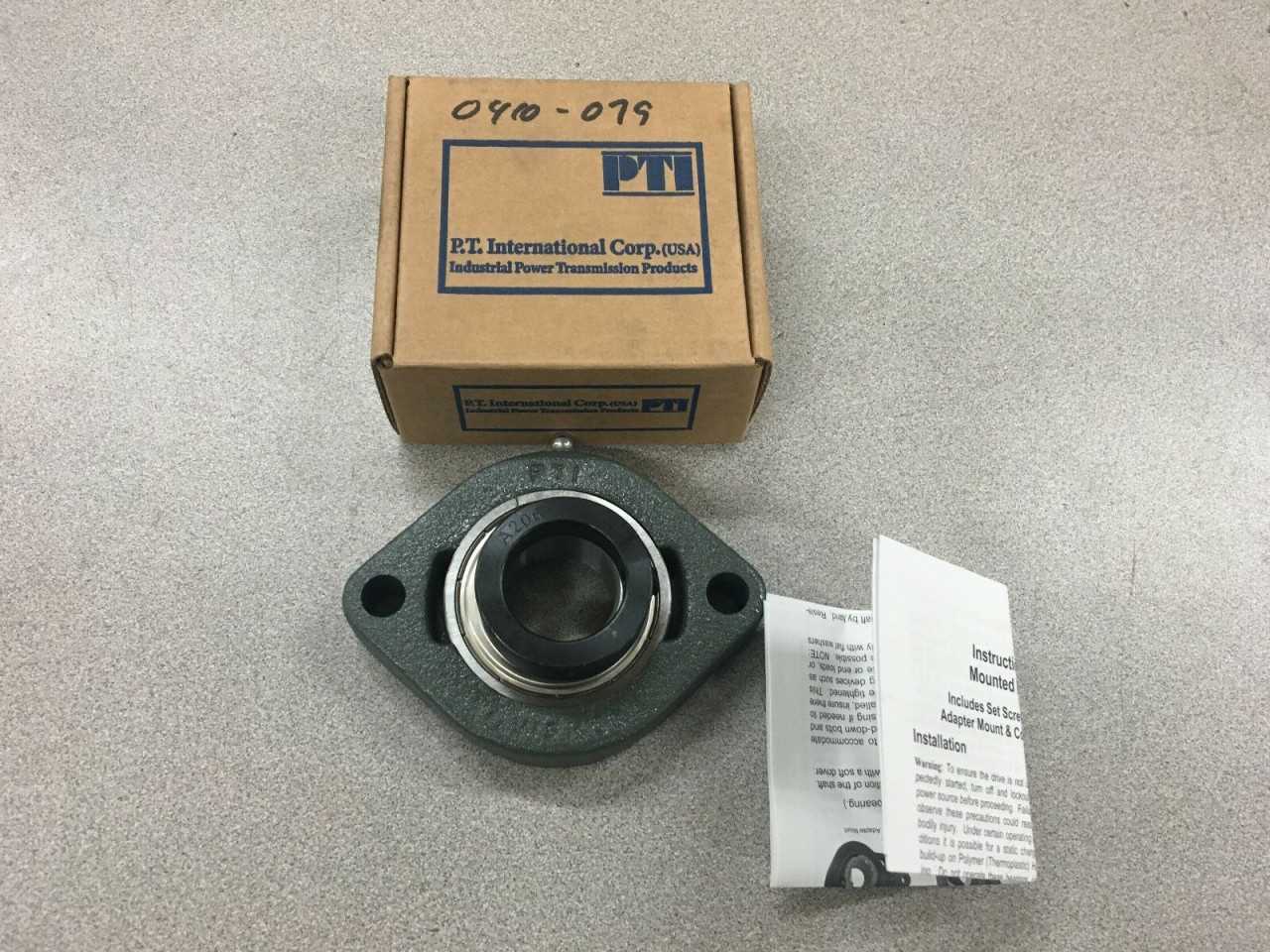 NEW IN BOX PTI 2-BOLT FLANGE BEARING 30MM BORE OWFK206 30MM - BEARINGS