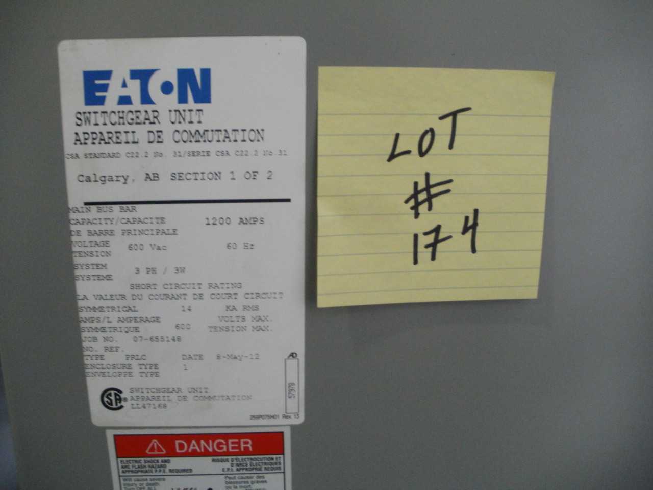 EATON 1200A SWITCHGEAR UNIT - SWITCHGEAR