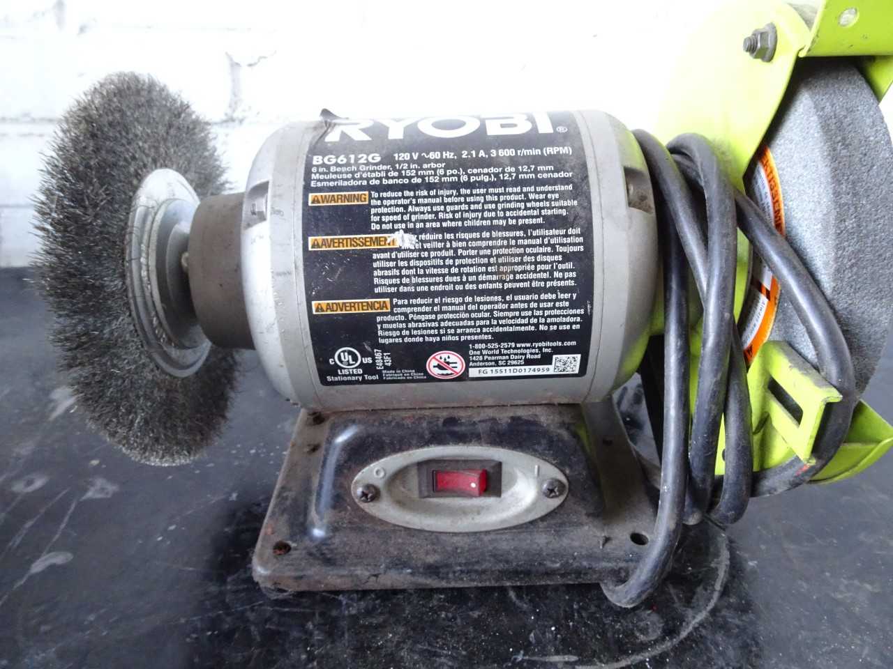 RYOBI Bench grinder with wire wheel and stone  - NICE - ELECTRIC POWER TOOLS