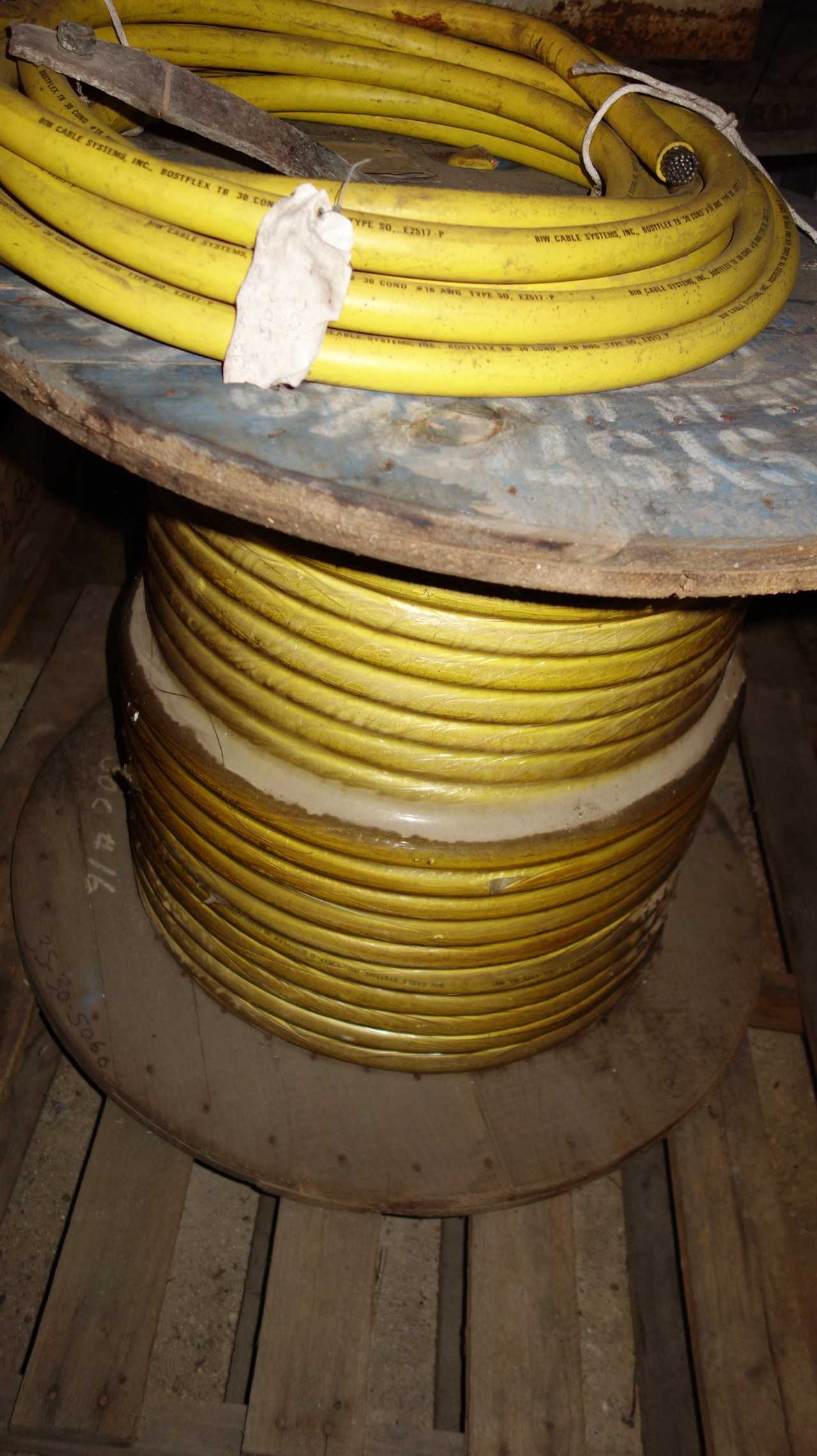 LOT OF 2 ASSORTED WIRE SPOOLS - ELECTRICAL COMPONENTS
