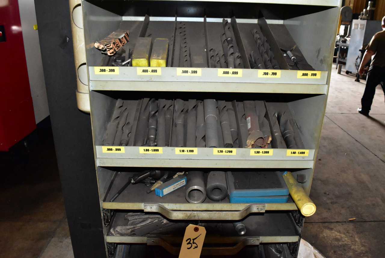 Rack with inventory of misc. drill bits - WORKHOLDING