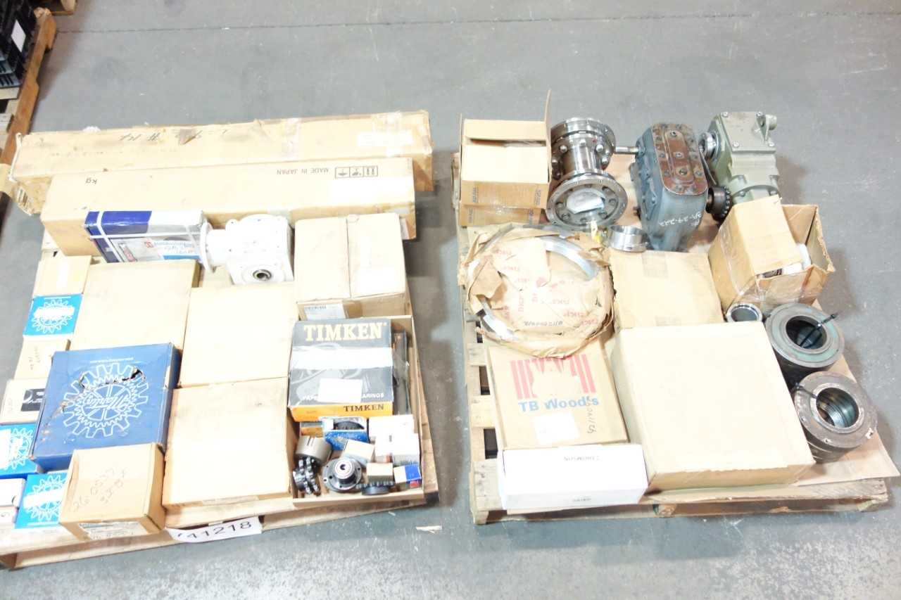 2 PALLETS OF ASSORTED GEAR REDUCERS, SPROCKETS, BALL SCREW BEARINGS- MARTIN, SKF, TIMKEN - GEAR REDUCERS 2 PALLETS OF ASSORTED GEAR REDUCERS, SPROCKETS, BALL SCREW BEARINGS- MARTIN, SKF, TIMKEN - GEAR REDUCERS