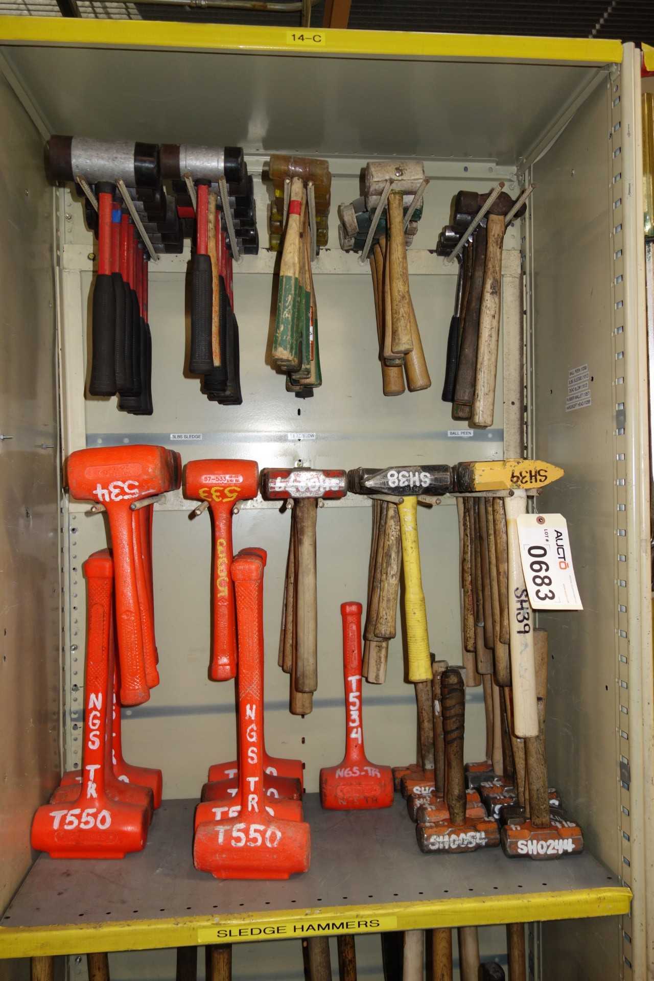 Contents of shelving - Assorted Hammers and Mallets - HAND TOOLS
