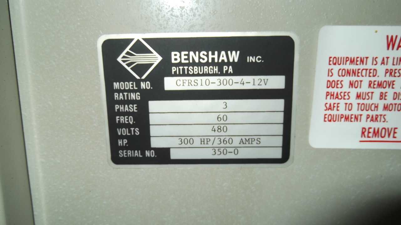 300 HP Benshaw Reduced Voltage Starter - MOTOR STARTERS