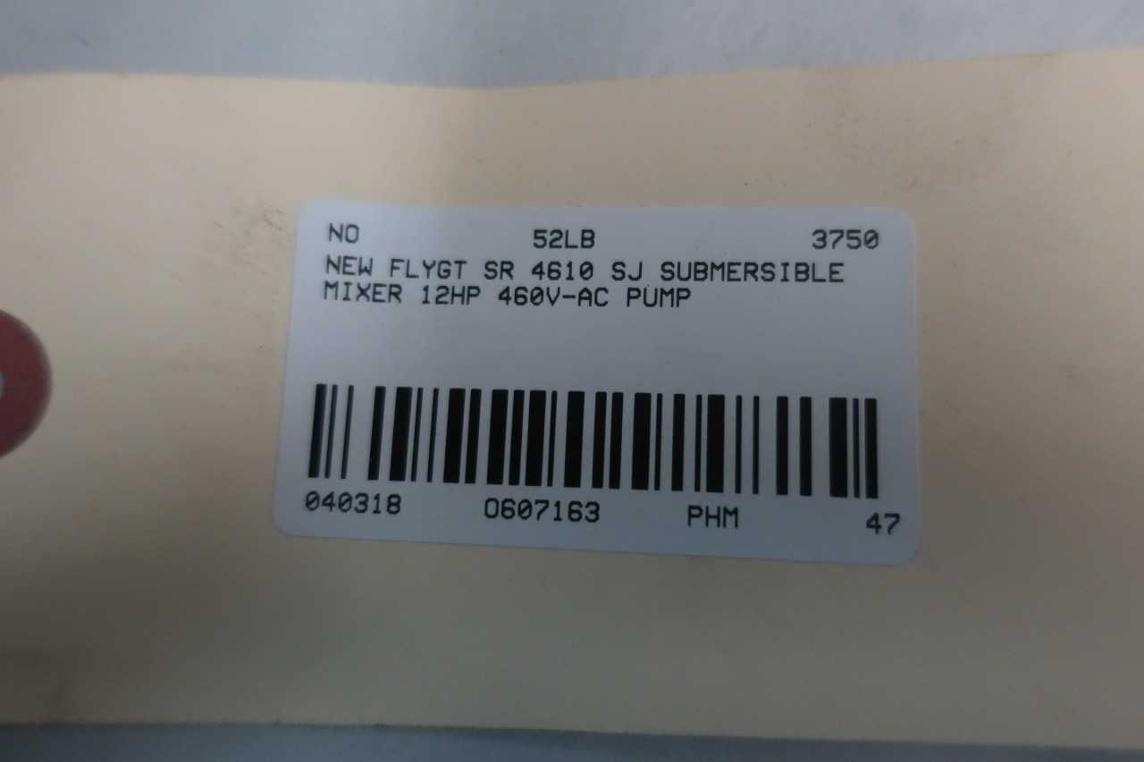 FLYGT SR 4610 SJ SUBMERSIBLE MIXER PUMP - PUMPS