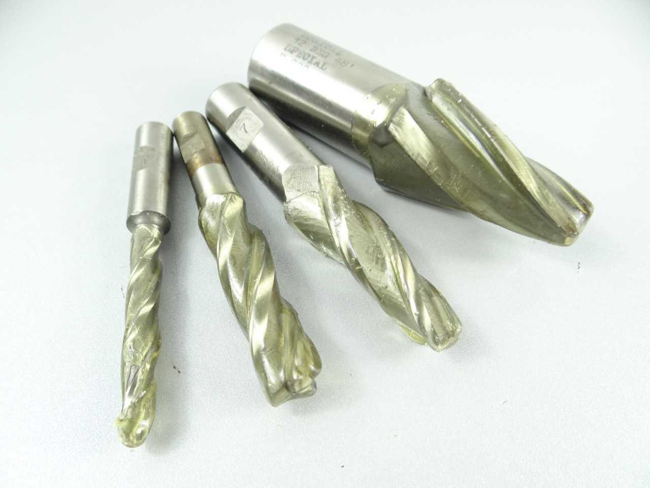 Lot of 4 Freshly Sharpened HSS Tapered End Mills - MACHINING EQUIPMENT