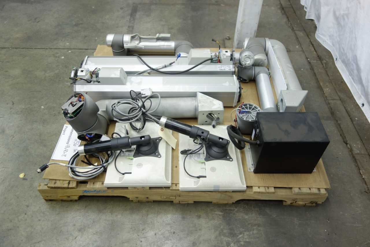PALLET OF ASSORTED ROBOT PARTS AND ACCESSORIES - INDUSTRIAL ROBOTS