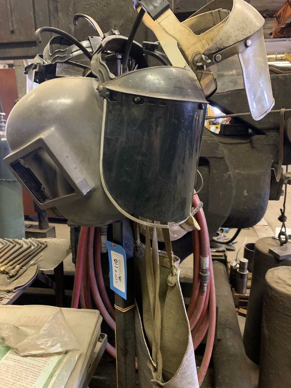 Stand with welding helmets - WELDING EQUIPMENT